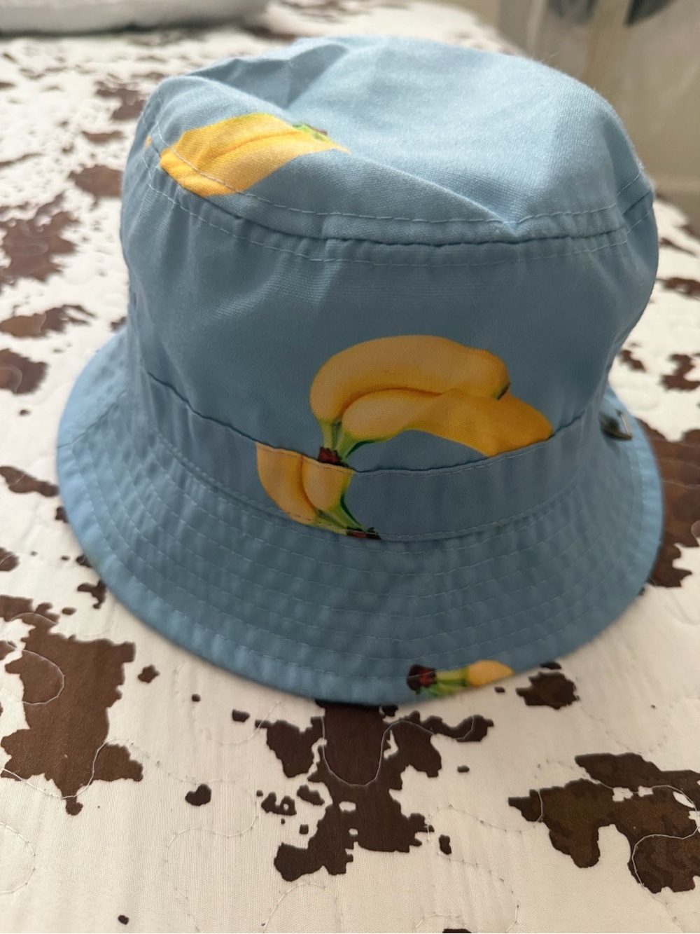 Women Blue Banana Print Bucket Hat